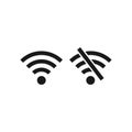 Wi-fi icon set. Wireless technology collection. Black wifi pictogram group. Royalty Free Stock Photo